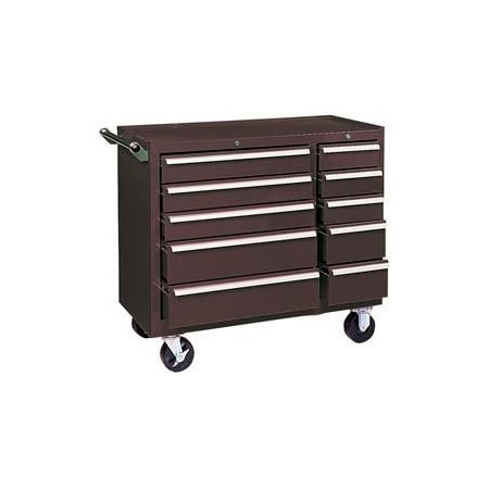 Kennedy K1800 Series Roller Cabinet, 10 Drawer, Brown, 39-1/2 in W x 18 in D x 35 in H 310XB